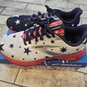 Brooks Womens Launch 8 Running Shoes - Red, White, and Blue